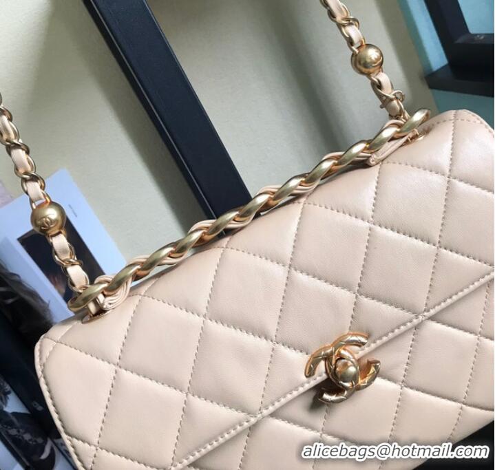 Unique Discount Chanel Flap Lambskin Shoulder Bag AS1267 cream