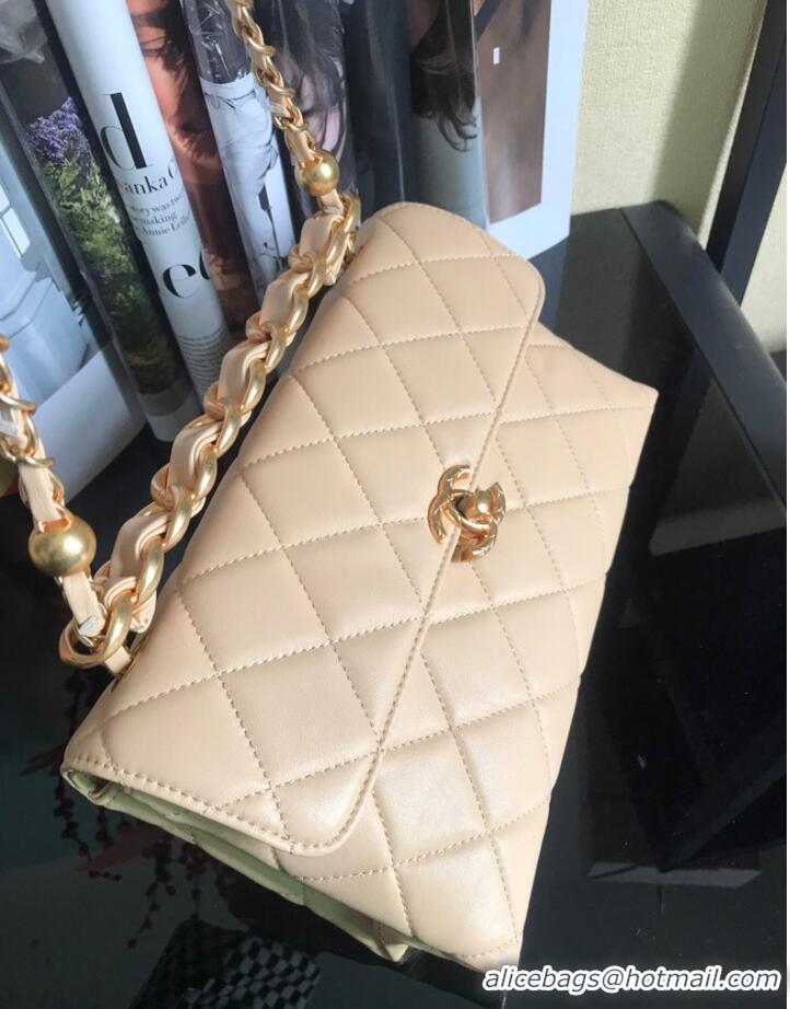 Unique Discount Chanel Flap Lambskin Shoulder Bag AS1267 cream