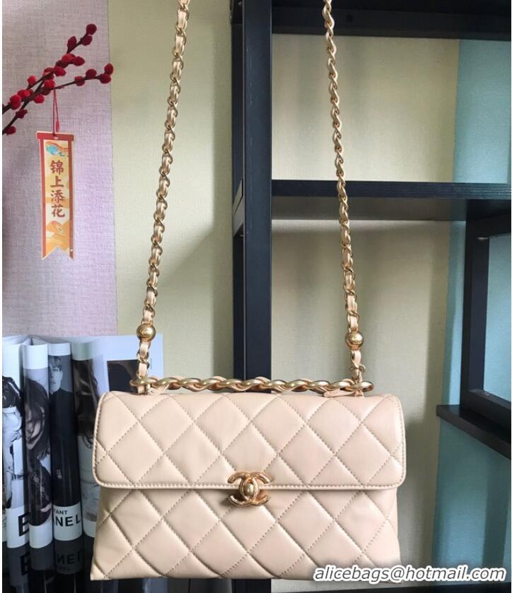 Unique Discount Chanel Flap Lambskin Shoulder Bag AS1267 cream