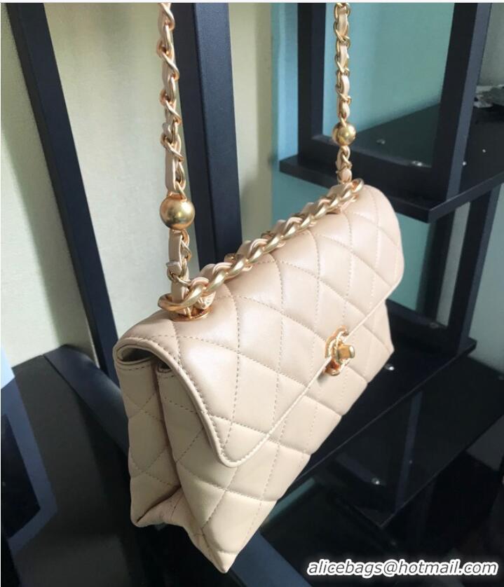 Unique Discount Chanel Flap Lambskin Shoulder Bag AS1267 cream