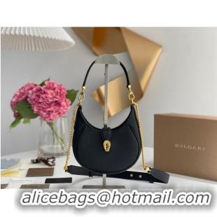 Top Grade BVLGARI Shoulder Bag Calfskin Leather B281632 black