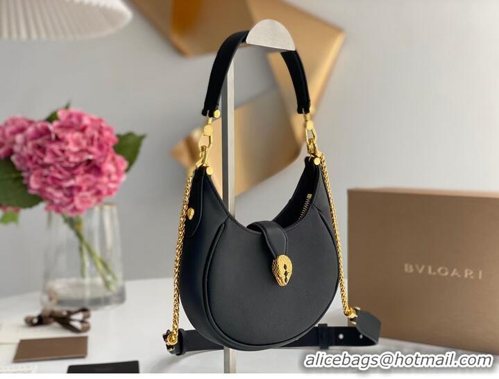 Top Grade BVLGARI Shoulder Bag Calfskin Leather B281632 black