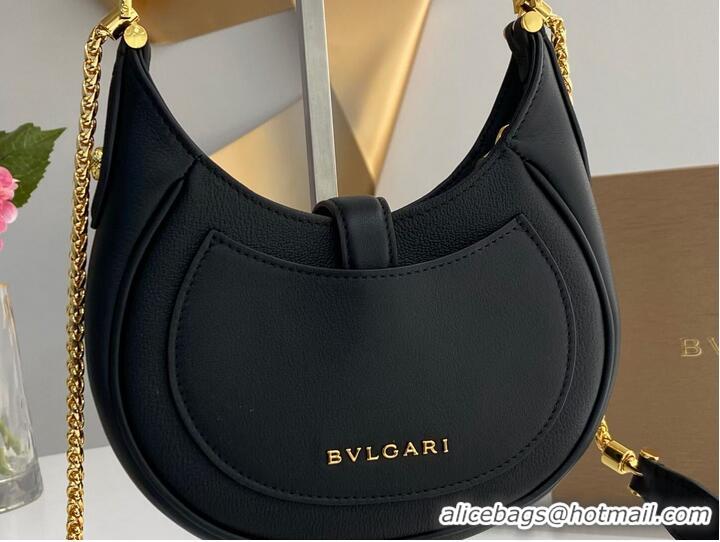 Top Grade BVLGARI Shoulder Bag Calfskin Leather B281632 black