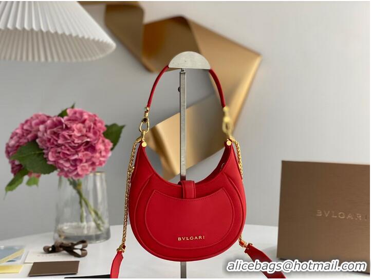 Buy Classic BVLGARI Shoulder Bag Calfskin Leather B281632 RED