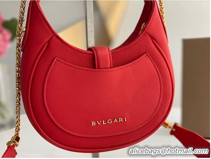 Buy Classic BVLGARI Shoulder Bag Calfskin Leather B281632 RED