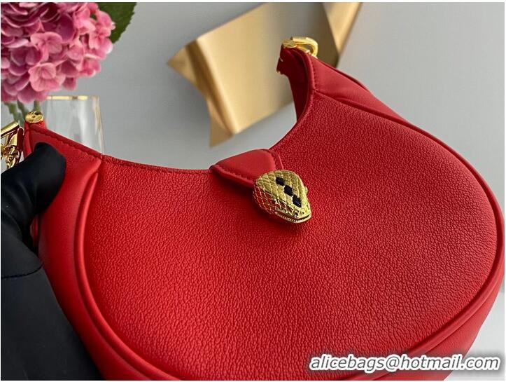 Buy Classic BVLGARI Shoulder Bag Calfskin Leather B281632 RED