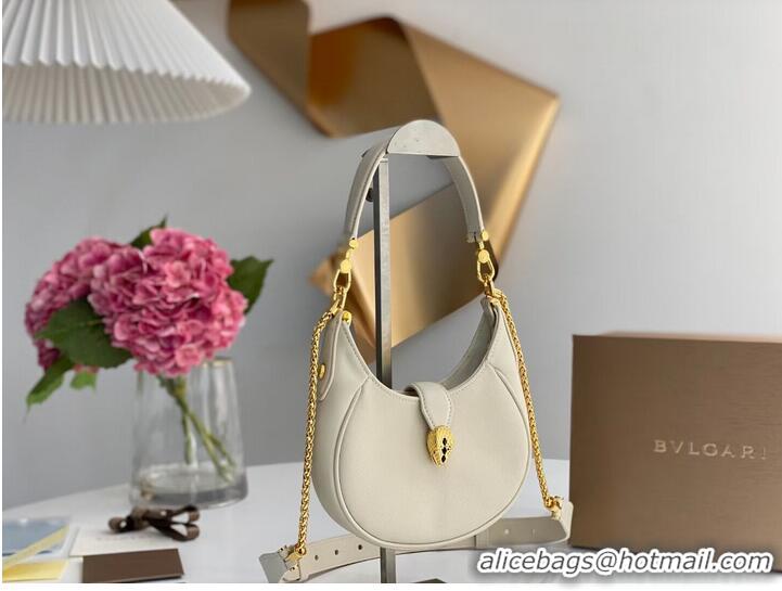 Inexpensive BVLGARI Shoulder Bag Calfskin Leather B281632 white