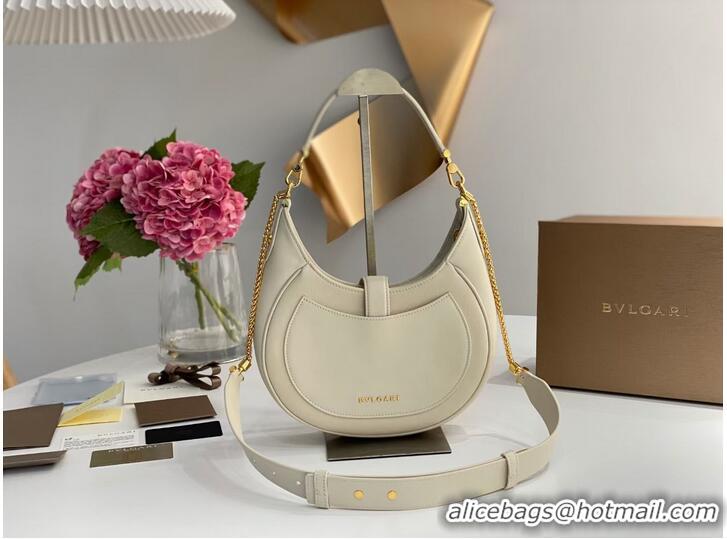 Modern Classic BVLGARI Shoulder Bag Calfskin Leather B281640 white