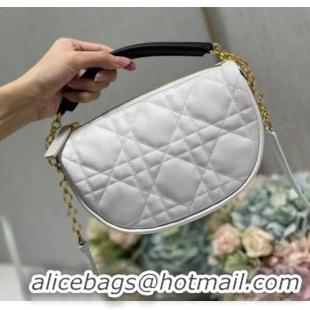 Top Grade DIOR Shoulder Bag Cannage Lambskin C0617 white