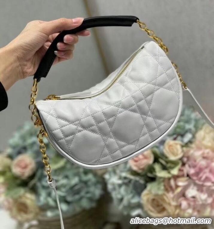 Top Grade DIOR Shoulder Bag Cannage Lambskin C0617 white