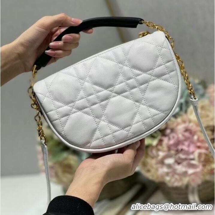 Top Grade DIOR Shoulder Bag Cannage Lambskin C0617 white