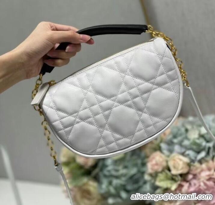 Top Grade DIOR Shoulder Bag Cannage Lambskin C0617 white