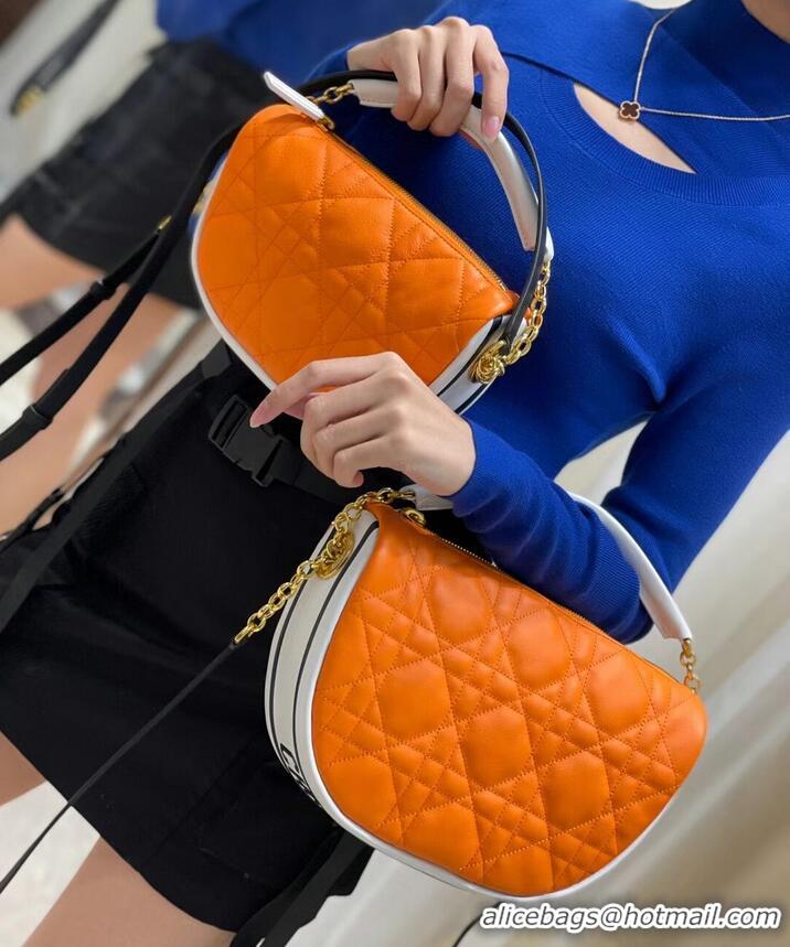 Pretty Style DIOR Shoulder Bag Cannage Lambskin C0617 orange