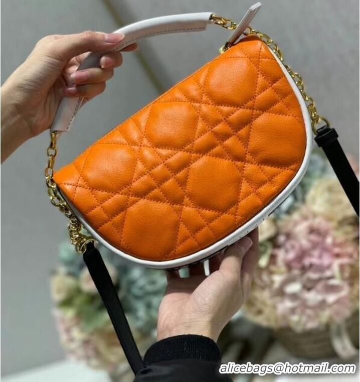 Pretty Style DIOR Shoulder Bag Cannage Lambskin C0617 orange