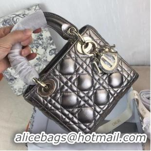 Most Popular MINI LADY DIOR BAG Lambskin M0566OW silver grey&gold