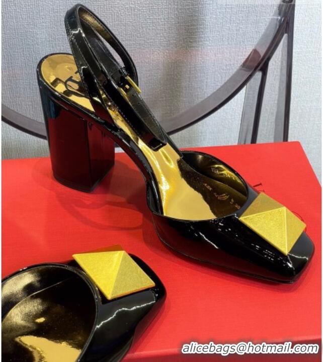 Good Quality Valentino One Stud Pumps in Patent Leather 8.5cm 121801 Black