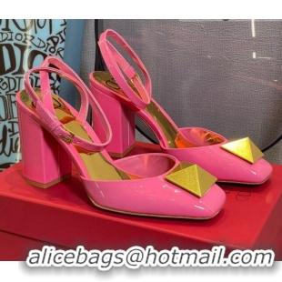 Purchase Valentino One Stud Pumps in Patent Leather 8.5cm 121801 Pink