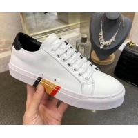 Classic Hot Burberry Check Calfskin Low-top Sneakers White