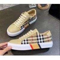 Best Price Burberry Check Calfskin Low-top Sneakers 030930 Beige