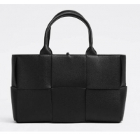 Promotional Bottega Veneta ARCO TOTE Small intrecciato grained leather tote bag 652867 black