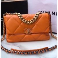 Top Grade CHANEL Lambskin 19 Flap Bag AS1161 orange