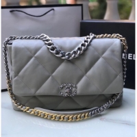 Good Product CHANEL Lambskin 19 Flap Bag AS1162 gray