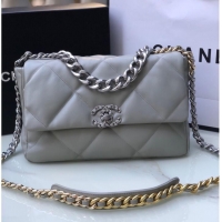 Buy Cheapest CHANEL Lambskin 19 Flap Bag AS1160N gray