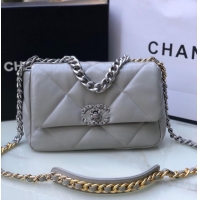 Low Cost CHANEL Lambskin 19 Flap Bag AS1160S gray