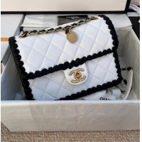 Discount Chanel Classic Flap Shoulder Bag Original Sheepskin leather AS6075 white