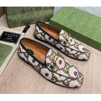 Best Price Gucci 100 Flower Jacquard Loafers 111627 White/Green