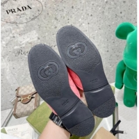 Discount Gucci Leather Shearling Slippers with Double G 111631 Pink