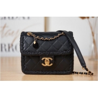 Promotional Chanel 22C New Woven Piping Square Original Leather Bag AS2495 Black