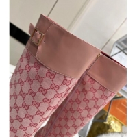 Popular Style Gucci GG Canvas Knee-High Boot 121335 Pink