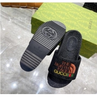 New Style The North Face x Gucci GG Canvas Slide Sandals 121342 Black