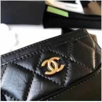 Famous Brand Chanel classic wallet Calfskin & Gold-Tone Metal A84368 black