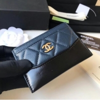 Grade Quality Chanel classic wallet Calfskin & Gold-Tone Metal A84368 blue