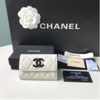 Buy Fashionable Chanel card holder Calfskin AP1966 white