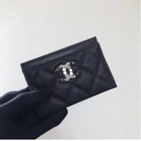 Grade Quality Chanel card holder Calfskin AP2039 black