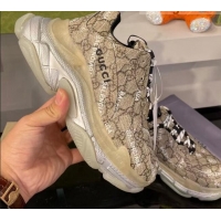 Best Price Gucci The Hacker Project Triple S Sneakers Beige/Silver 121374