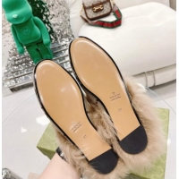 Cheap Price Gucci Maxi GG Canvas and Wool Slipper Beige 121379