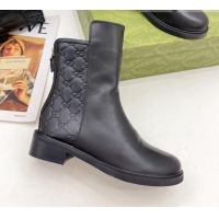 Good Product Gucci Leather Ankle Boots 4cm 121428 Black