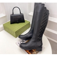 Best Price Gucci Leather High Boots 4cm 121429 Black