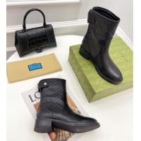 Best Product Gucci Leather Ankle Boots 4cm 121432 Black