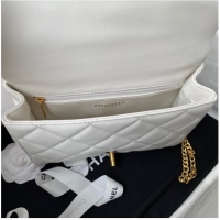 Traditional Specials Chanel SMALL Lambskin FLAP BAG AS1793 white