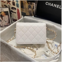 Buy Fashionable Chanel Flap Shoulder Bag Grained Calfskin AS3002 white