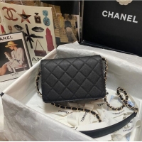 Luxurious Chanel Flap Shoulder Bag Grained Calfskin AS3002 black