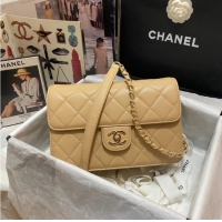 Well Crafted Chanel Flap Shoulder Bag Grained Calfskin AS3002 apricot