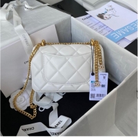 Buy Discount Chanel SMALL Lambskin FLAP BAG AS1792 white