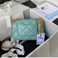 Cheapest Chanel SMALL Lambskin FLAP BAG AS1792 light blue