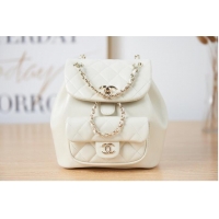 Hot Style Chanel Backpack Sheepskin Original Leather AS2908 white